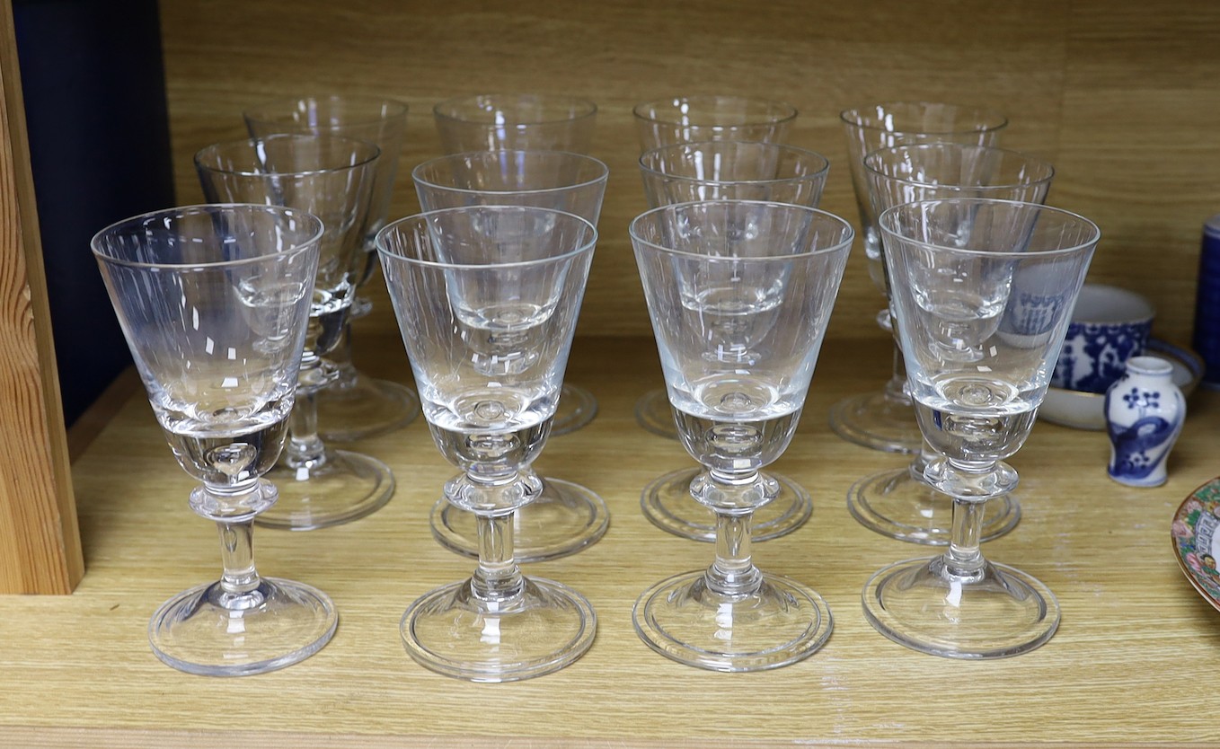 Set of twelve 1970’s Norwegian Hadeland wine goblets. 17.5cm tall
